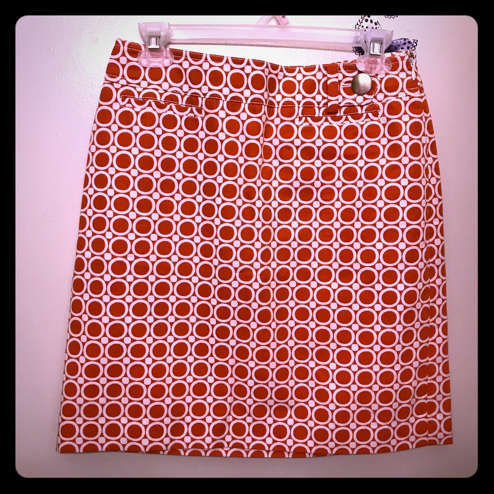 [Ann Taylor] Pencil Skirt 6p Orange and White